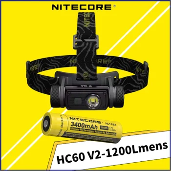 100% Налобный Фенер NITECORE HC60 V2 Акумулаторна батерия 1800 Лумена 3 Източника на Светлина Стандартна Фаровете 3400 mah За Външно осветление