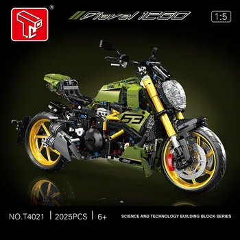 Модел на мотоциклет TGL T4021, серия локомотиви, градски състезания, играчки за изграждане на малки частици, строителни блокове, подарък за момчета